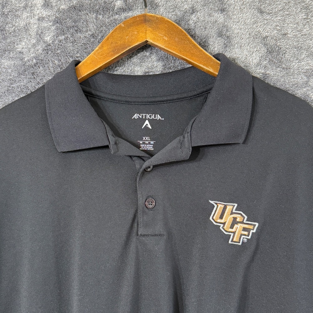 University of Central Florida UCF Knights Mens Polo Shirt 2XL Black Antigua Golf